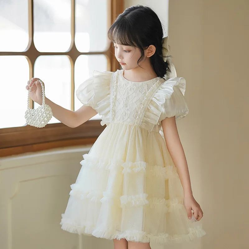 Girls' Princess Dress Summer New Style Little Girl Birthday Dress Dress Fashionable Children's Lolita Dress Short-Sleeved Dress