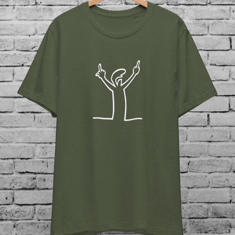 Angry La Linea Unisex T-Shirt for Men Women The Line Osvaldo Vintage Funny Gift 80s Cartoon Summer Casual Comfort Cotton Tees