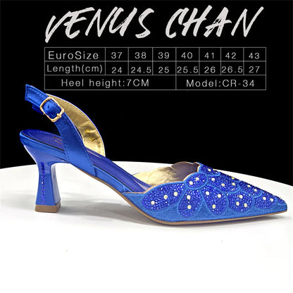 Italian shoes and handbags accessory set with rhinestone metal embellishments Wedding shoes Bridal shoes Designer