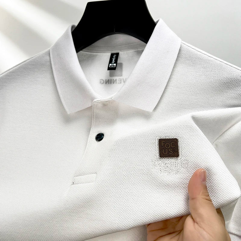 High end brand 100% cotton polo shirt short sleeved men's 2024 summer fashion embroidery comfortable breathable casual T-shirt