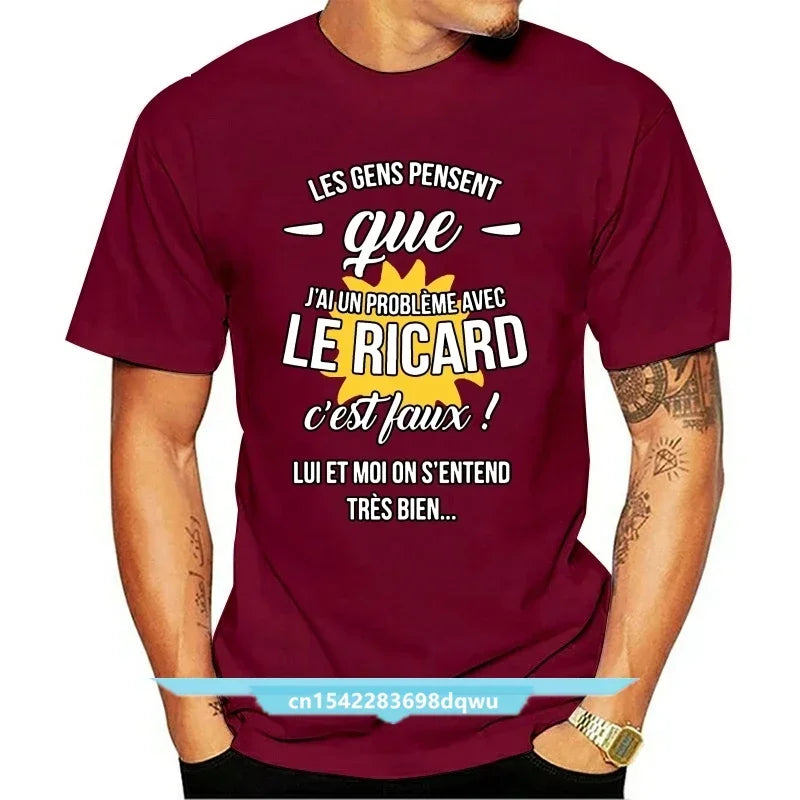 Les Gens Pensent Gue J Ai Un Probleme Avec Le Ricarrdd T Shirt Design Famous Natural Custom Tshirt Euro Size Top Tee New Arrival