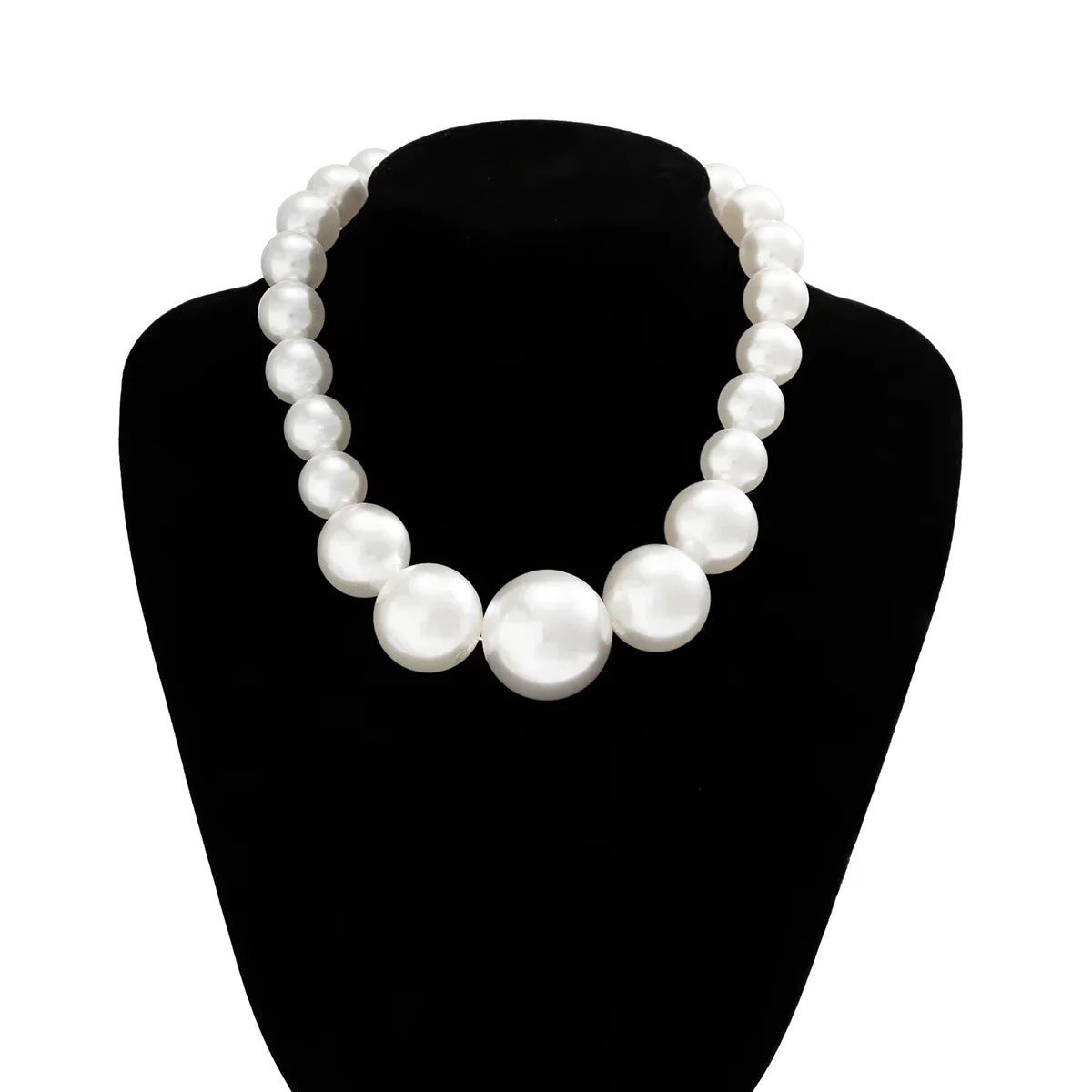 Exaggerated Big Imitation Pearls Choker Necklace Women Personality Elegant White Pearl Beaded Bride Jewelry 2025