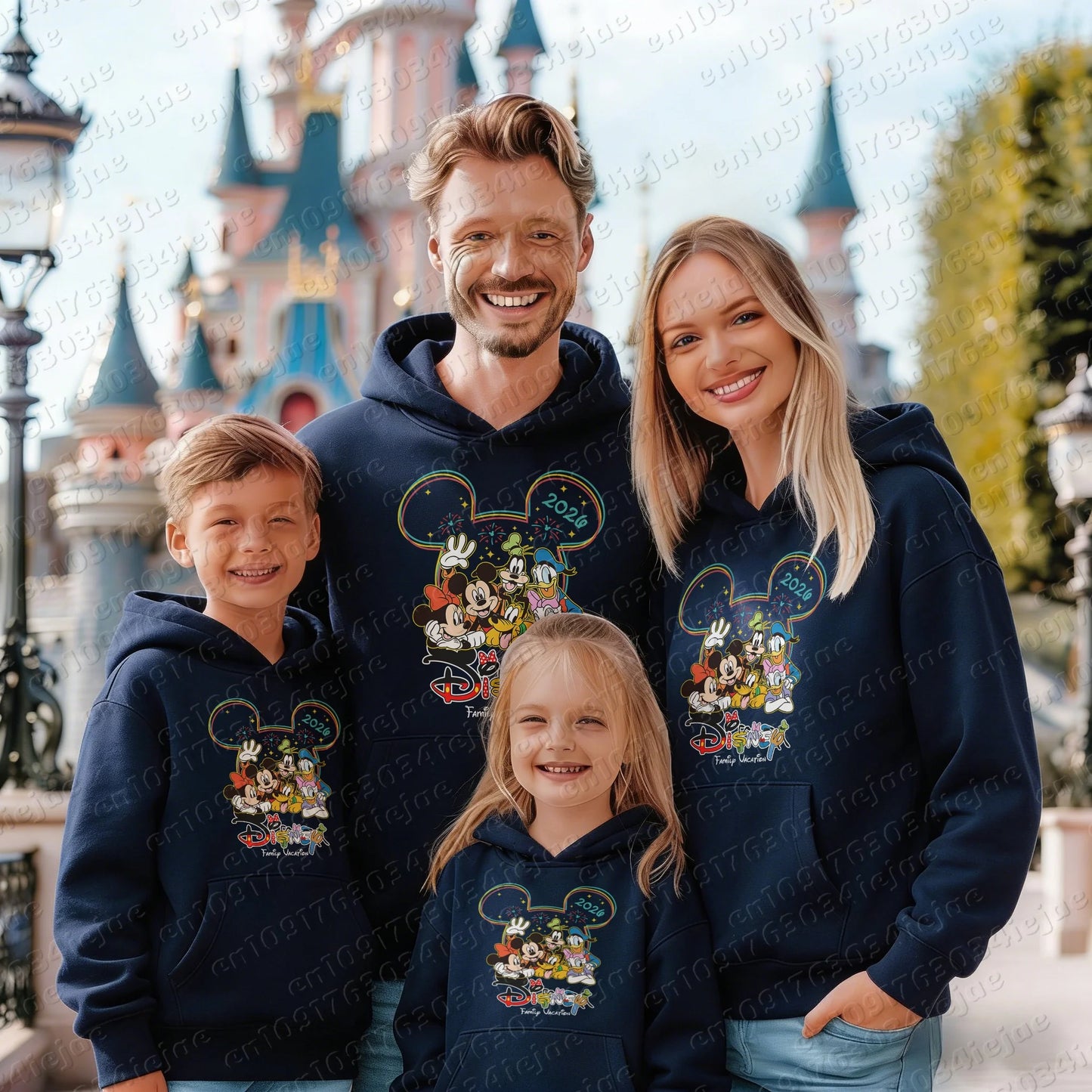 Mickey Pattern Pure Cotton Hoodie Parent-child Suit Unisex Keep Warm High Quality Causal Top