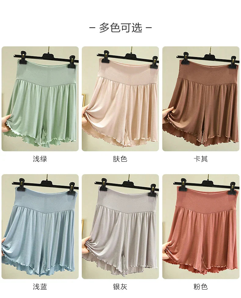 Modal Summer Shorts Sleep Bottoms Women Pure Color Casual Sleepwear Pants 2026 Loose Short Home Wide Leg Pants