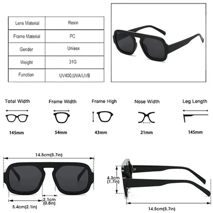 Retro Square Sunglasses Women Fashion Brand Design Gradient Shades UV400 Men Punk Sun Glasses
