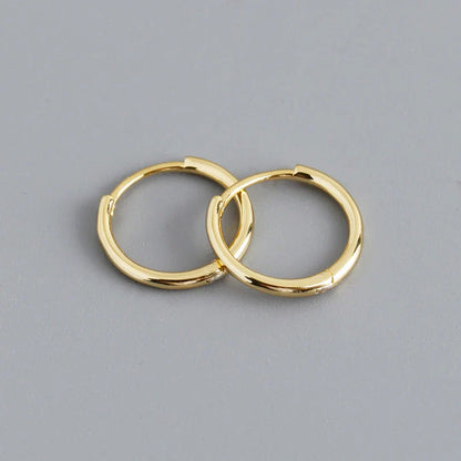 925 Sterling Silver Minimalist Glossy Circle Hoop Earrings for Women Fashion Simple Ear Bone Piercing Jewelry Accessories