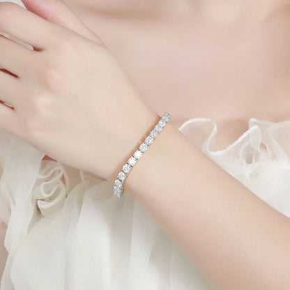 18k Plated 2-4mm Zircon/moissanite Tennis Bracelet for Women Man Full Diamond Original Real 925 Sterling Silver Jewelry
