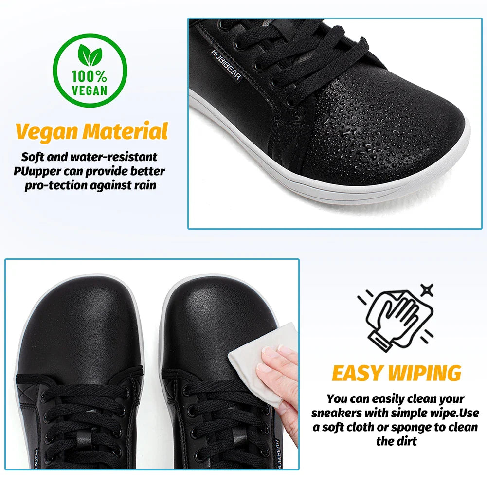 Minimalist Shoes for Men Women Wide Toe Barefoot Zero Drop Shoes Casual Artificial Leather Lightweight Walking Sneakers