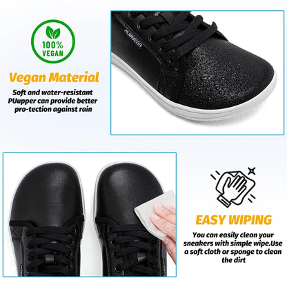 Minimalist Shoes for Men Women Wide Toe Barefoot Zero Drop Shoes Casual Artificial Leather Lightweight Walking Sneakers