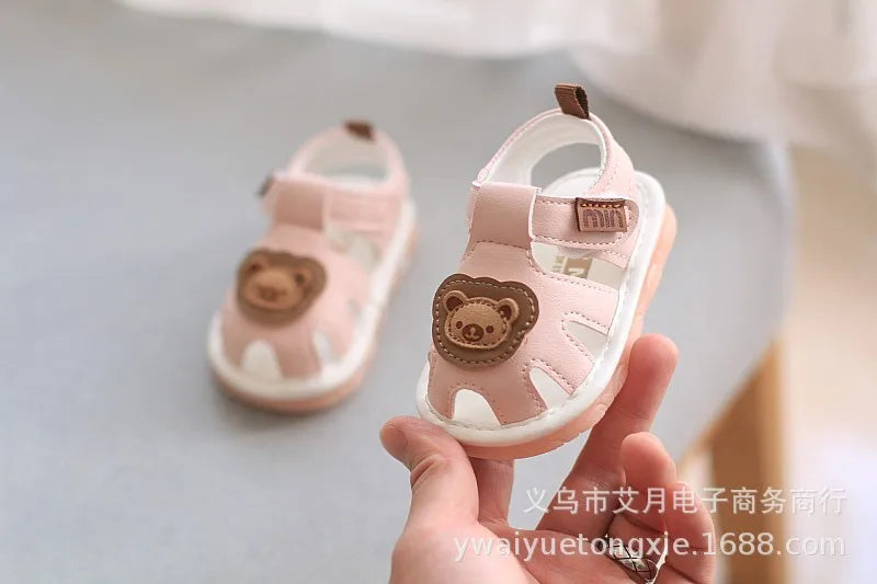 New Summer Baby Whistle Sandals Children Infant Casual Walking Shoes Toddler Boys Girl Kids Anti-Slip Closed-Toe Cartoon Sandals