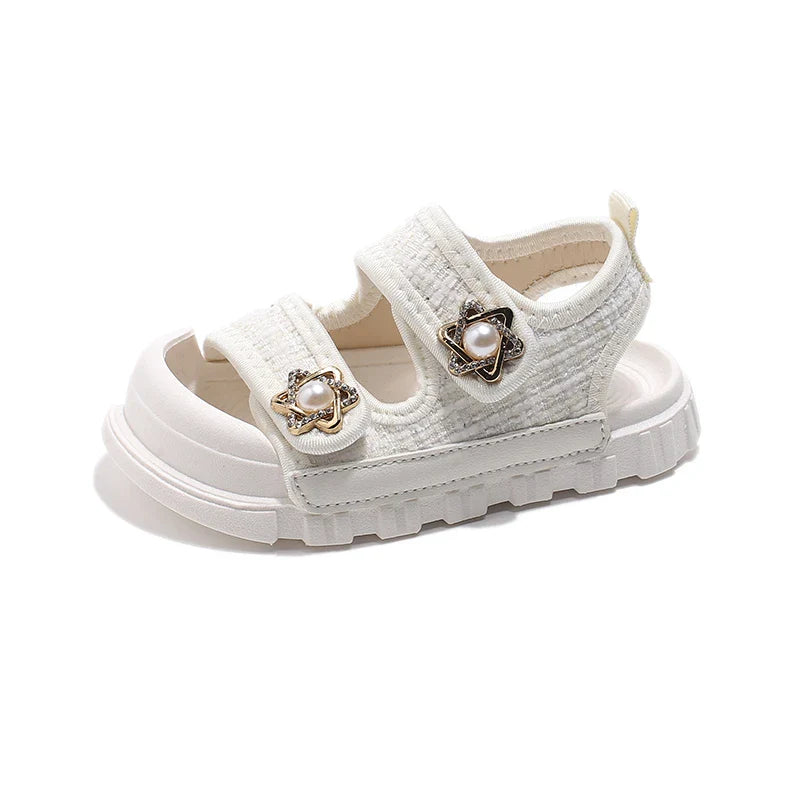 2025 Summer New Children Sandals Girls Elegant Princess Style Sandals Baby Anti-kick Foot Protection Sandals
