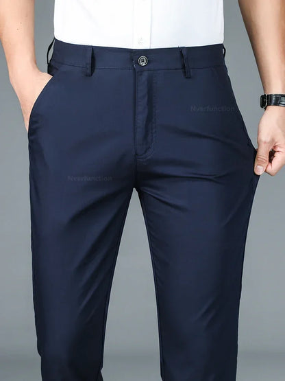 Business Pants Men Summer Clothes New Straight Classic Fashion Casual Long Pants Breathable Formal Trouser Male