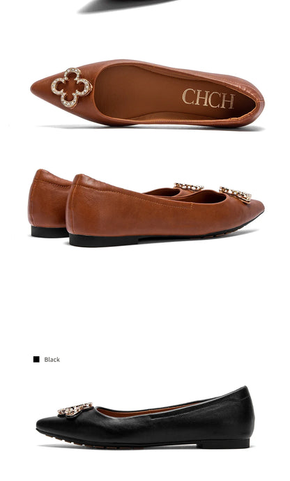 Women's Flat Shoes Summer New Pointed Black Business Women's Shoes Commuter CHCH 2025