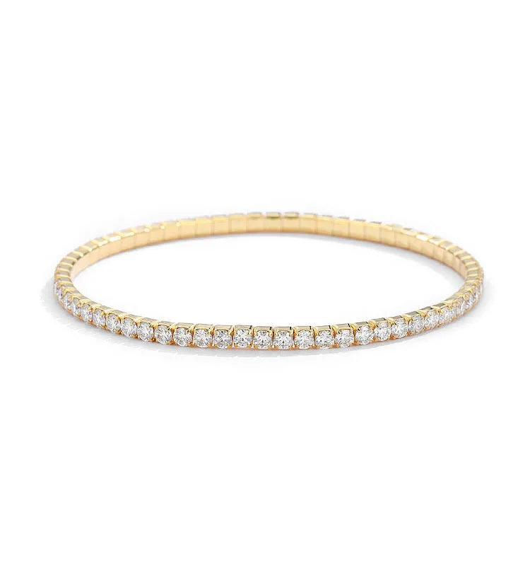 Elastic 2.5mm 3mm Full D Color Moissanite Tennis Bracelet Bangle for Women 925 Silver Pass Diamond Test Hand Link Bracelets