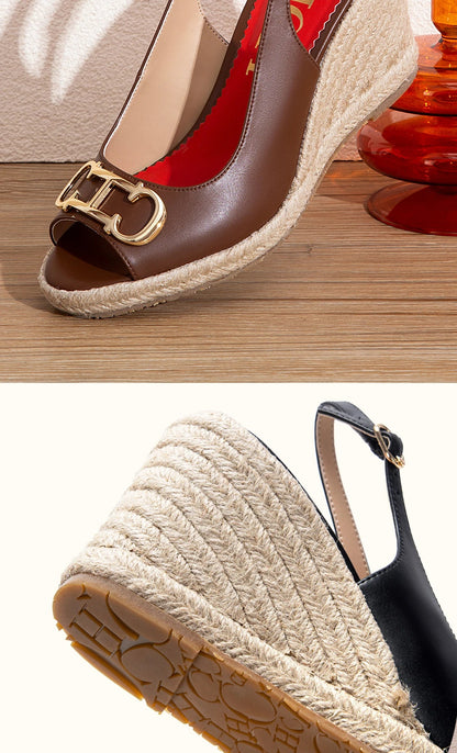 Women's Sandals Summer New Wedge Fish Mouth High Heel Open Toe Platform Summer Formal Shoes 8.5cm
