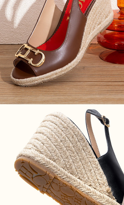 Women's Sandals Summer New Wedge Fish Mouth High Heel Open Toe Platform Summer Formal Shoes 8.5cm