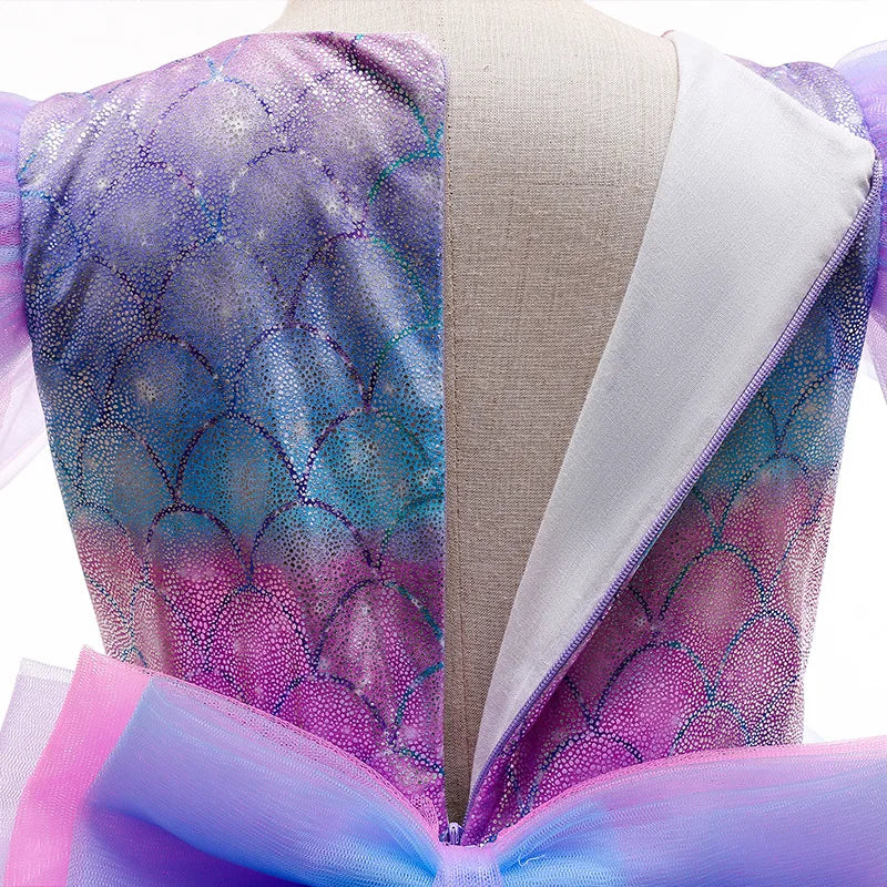 Vestidos de Cosplay de Meninas da Princesa Sereia, Vestido Tutu Brilhante em Camadas, Vestidos de Festa de Carnaval para Meninas, Presentes de Vestido de Aniversário