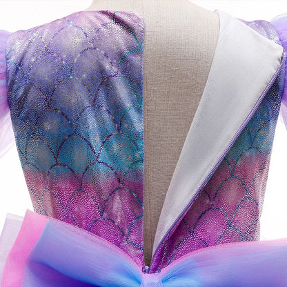 Vestidos de Cosplay de Meninas da Princesa Sereia, Vestido Tutu Brilhante em Camadas, Vestidos de Festa de Carnaval para Meninas, Presentes de Vestido de Aniversário