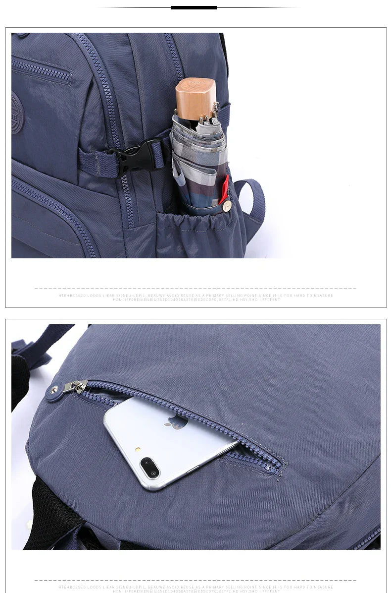 Large Nylon Waterproof Backpack Travel Rucksack for Women School Bags Mochilas Mujer Kids Girls 2026
