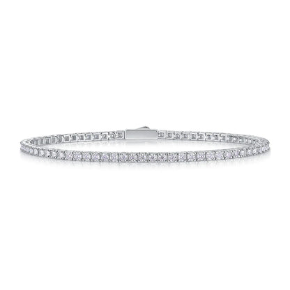 S925 Sterling Silver Moissanite Tennis Bracelet for Women Simple Row Design Elegant Sparkling Jewelry for Daily Wear