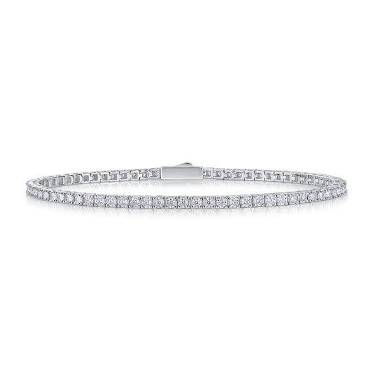 S925 Sterling Silver Moissanite Tennis Bracelet for Women Simple Row Design Elegant Sparkling Jewelry for Daily Wear
