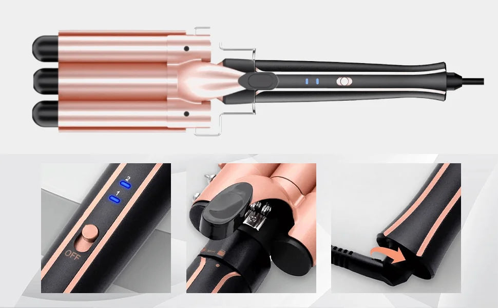 5 in 1 Hair Curlers Set with Curling Brush, 0.35”-1.25” Hair Curler Wand for Hairstyle and Heat Resistant Gloves and Hair Clip