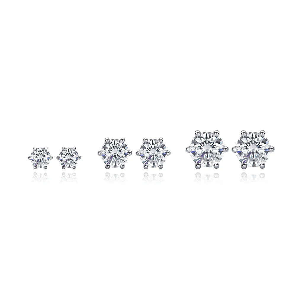 Moissanite Stud Earrings D Color 0.5-2 Carat 925 Sterling Silver Gold Plated Moissanite Earrings For Women Wedding Party