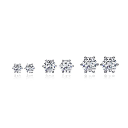 Moissanite Stud Earrings D Color 0.5-2 Carat 925 Sterling Silver Gold Plated Moissanite Earrings For Women Wedding Party