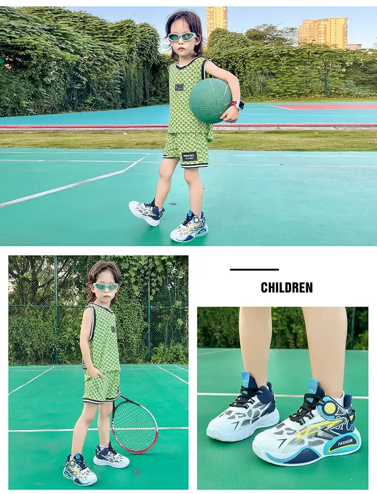 Kids Sneakers Breathable Mesh Sports Shoes for Children Boys Lightweight Basketball Shoes 2025 New Casual Sneakers Boys Trainers