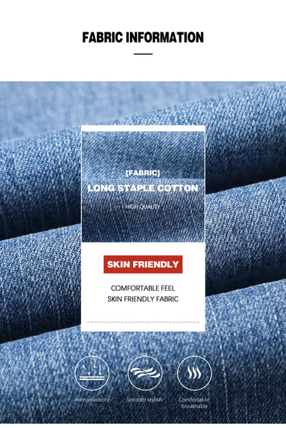 Spring/Summer 2023 Men's Gray Frayed Thin Jeans Classic Style Business Fashion Cotton Denim Stretch Pants Male Brand Trousers