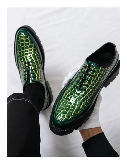 New high-end and trendy pointed-toe leather shoes for men's business formal wear British-style Korean casual shoes