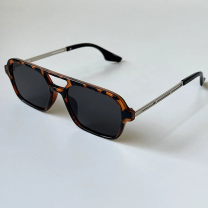 Sunglasses Female Vintage Hollow Leopard Blue Oculos De Sol Woman