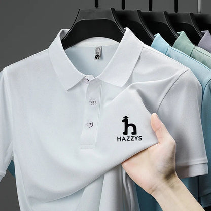 New Men's High End Brand Lape Short Sleeved Polo Shirt Summer Fashion Letter Print T-Shirt Casual Business Office Men's Clothing