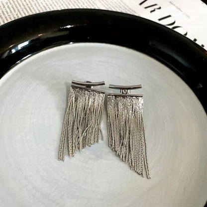 Fashion Statement Earring Long Statement Gold Color Bling Tassel Earrings For Women Female Wedding Daily Pendant Jewelry Gifts
