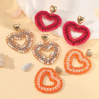 Big Water Drop Shape Drop Earrings For Women Colorful Beads Handmade Threading Crystal Long Earrings Jewelry Gift EA144