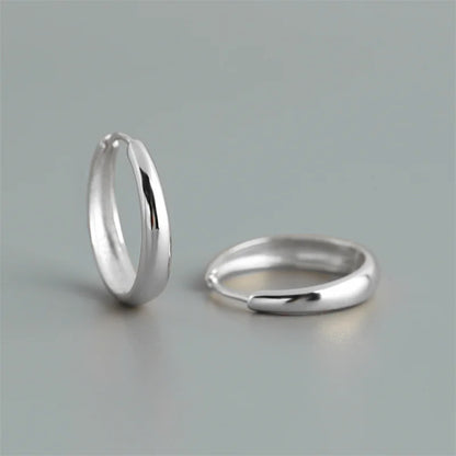 925 Sterling Silver Simple Statement Matte Large Huggies Hoop Earrings for Men Women Fine Gothic Punk Charms S925 Jewelry