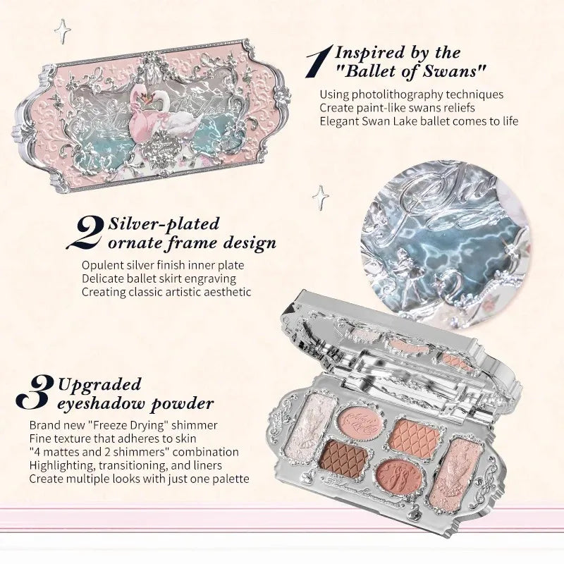 Makeup Set Swan Ballet Concealer Palette Embossed Blusher Shine Lipstick Kit With Bag THE SWEETIE BEAR Bunny Garden
