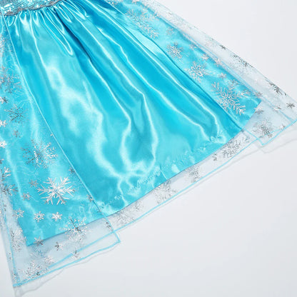 Girl Princess Dress Halloween 2026 Cosplay Party Costume Snow Queen Princess Clothes Children Outfit