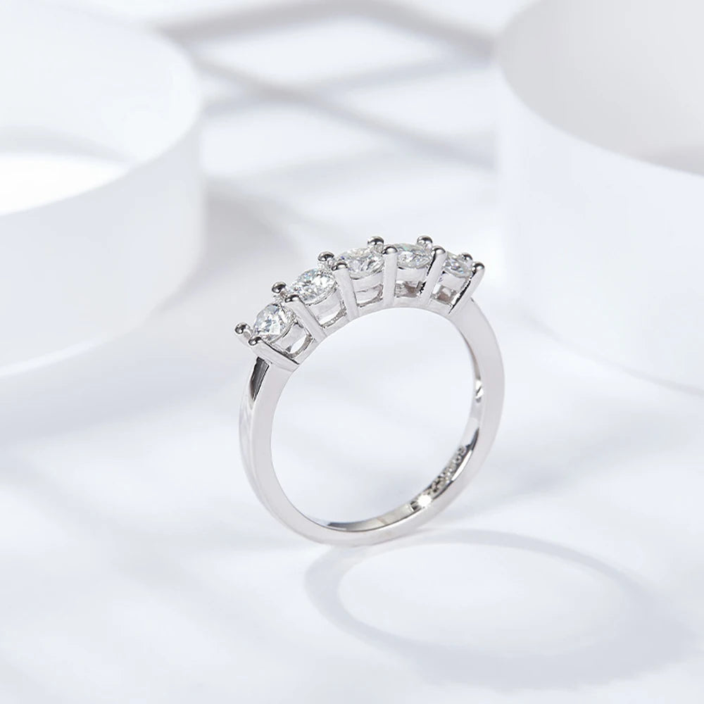 D Color 4mm Moissanite Diamond Rings for Women Classic Match Wedding Eternity Band with GRA s925 Sterling Silver Ring