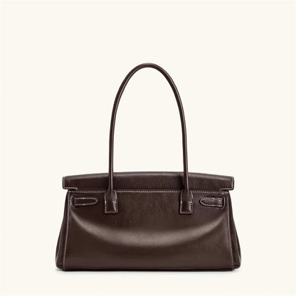 Women's 2026 New Yara Underarm Bag Large Capacity Breadstick Bag Small Design Trendy Lock Buckle Soft Leather Handbag