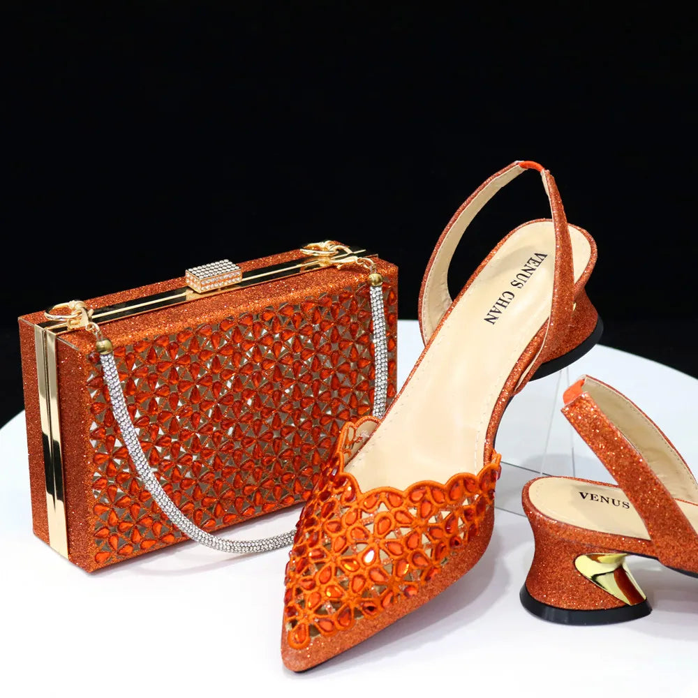Royal Blue Shoe And Bag With Elegant High Heels Shoes Italian Popular Design African Ladies Shoes Bag Set