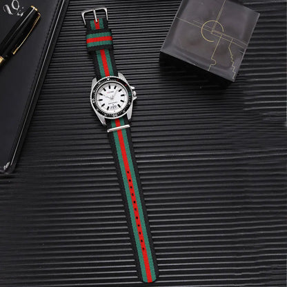 New fashionable women's nylon strap calendar watch, luxurious and simple casual couple luminous quartz watch