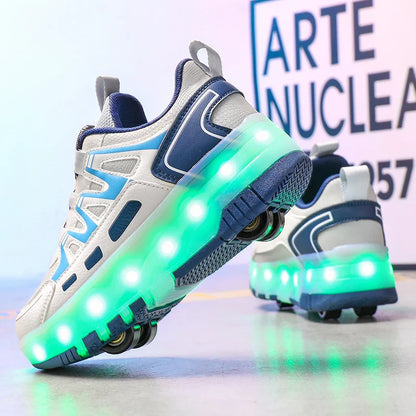 Children's And Teenage Roller Skates - Fashionable Upgraded Edition with Enhanced Stability - Detachable Dual-Use Sports Shoe