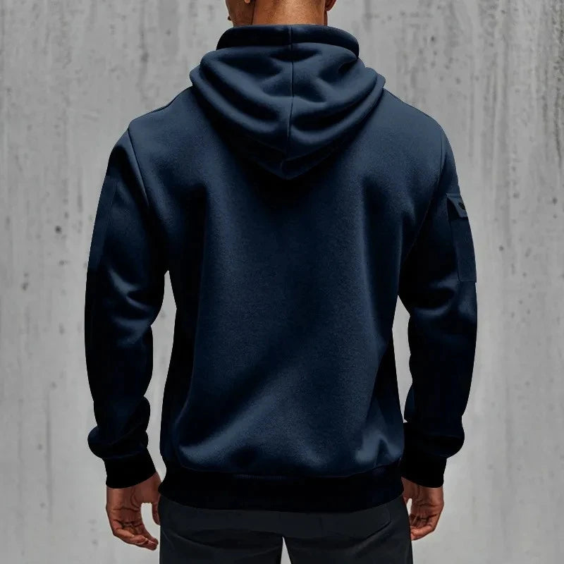 Racing Autumn and Winter Men's Multi-Pocket Zipper Hoodie Casual Sportswear and Loose Hoodie Long Sleeve Top
