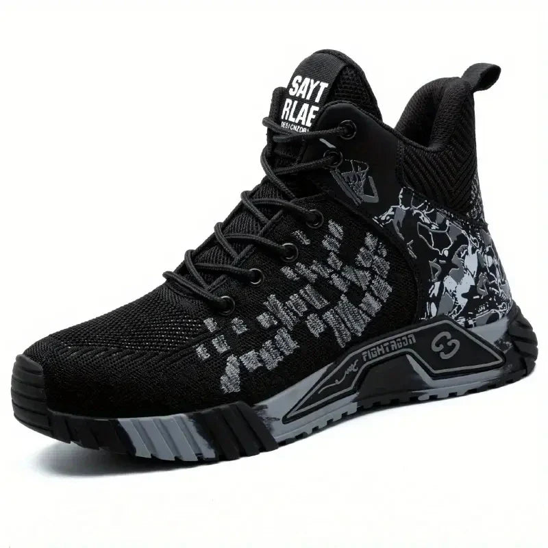 Blue Up Steel Toe High Top Boots Men Women Comfortable Breathabl Safety Boots Anti Smash Indestructible Construction Work Shoes