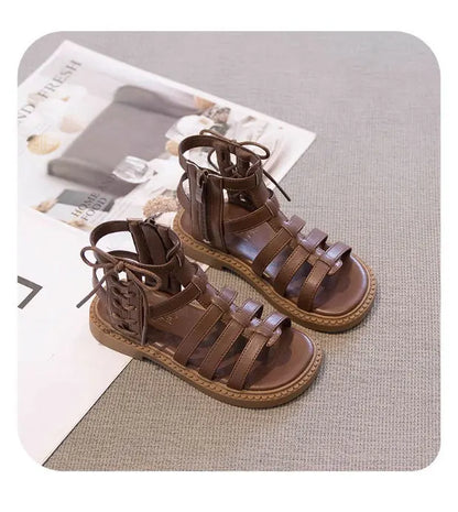 2026 Children Sandals High-top Kids Girls Sandals Baby Sandals High Quality Flat Cut-Outs Beach Sandals