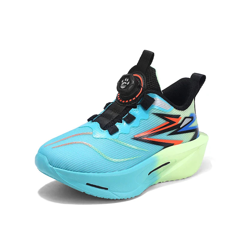 Children‘s Basketball Shoes Non-slip Breathable Sports Training Shoes Outdoor Lace-up Boys Girls Knit Jogging Shoes Gym Sneakers