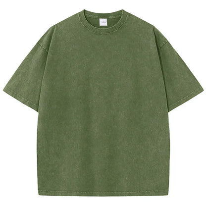Fashion Women Cotton Solid Washed T-shirts Loose O-Neck Tee Shirts Street Casual Comfortable Short Sleeve Tops Female Clothes
