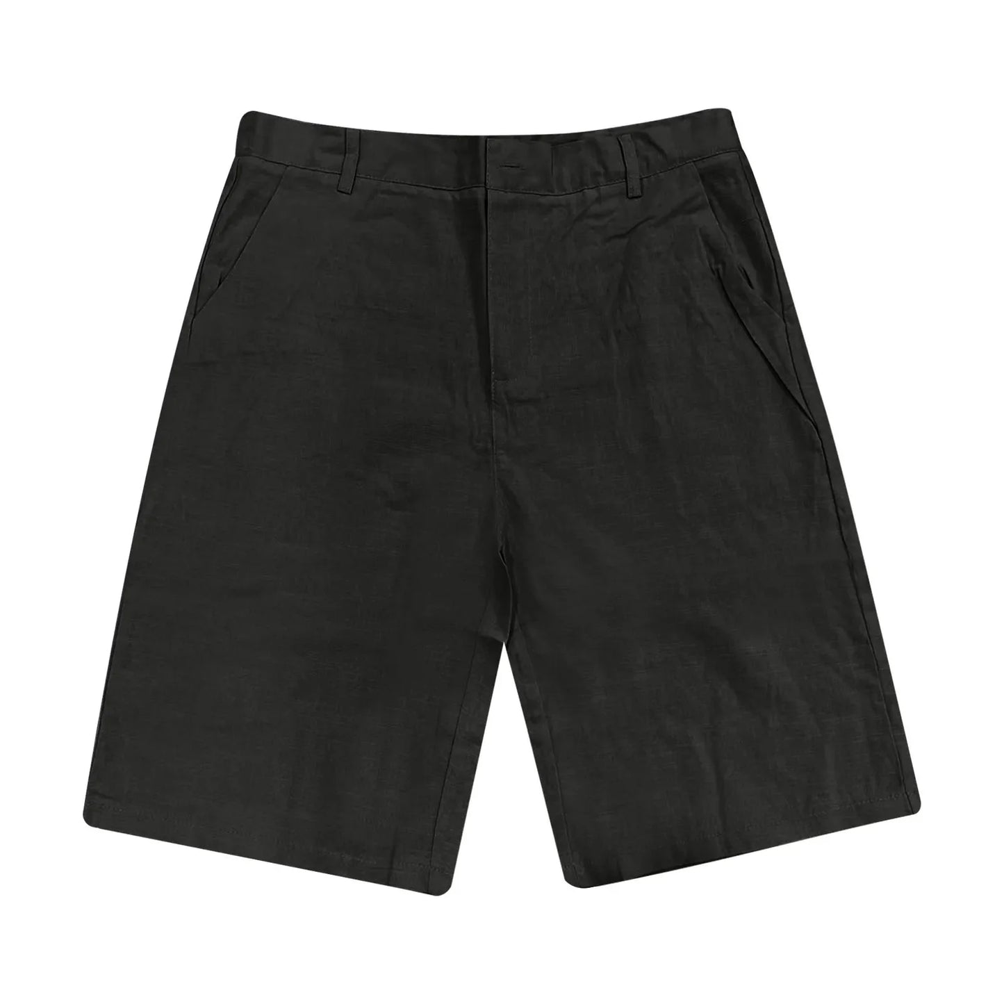 2025 Summer Cotton Linen Shorts for Men Solid Casual Button Pocket Beach Shorts Men's Comfortable Simple Vacation Leiture Pants
