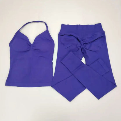 2Pcs Women's Gym Yoga Set Seamless High Waist Leggings Sports Bra Top Workout Outfit Fitness Activewear Runothes Outfit Yoga Set